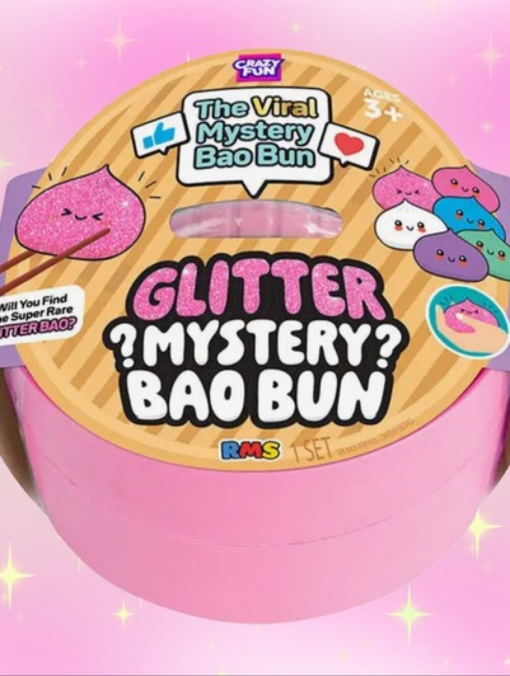 Authentic RMS Glitter Mystery Bao Bun Squishy NEW Sealed 1 Pack